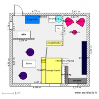 projet nouveau salon de toilettage autre possibilité en cassant les murs  à mi hauteur