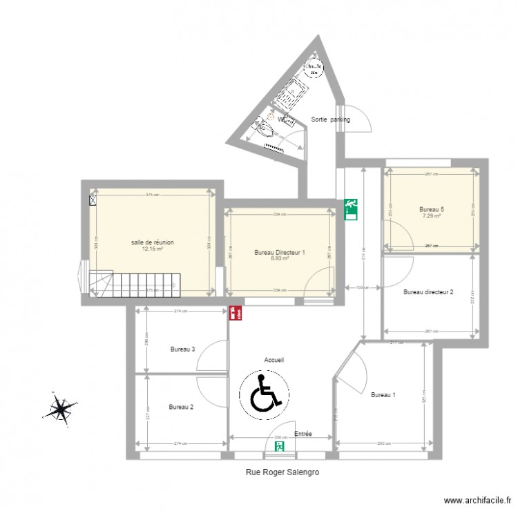 plan local commercial sécurité après travaux du rez de chaussée. Plan de 0 pièce et 0 m2