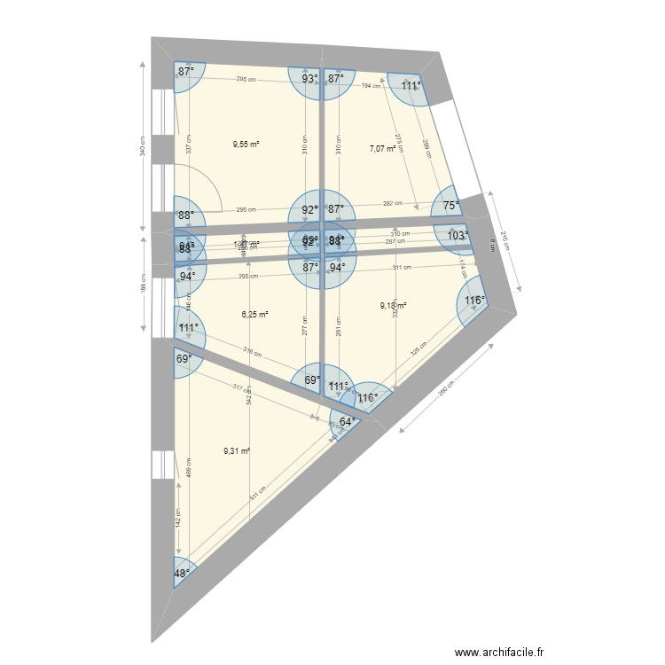 Mauléon rdc 2. Plan de 6 pièces et 43 m2