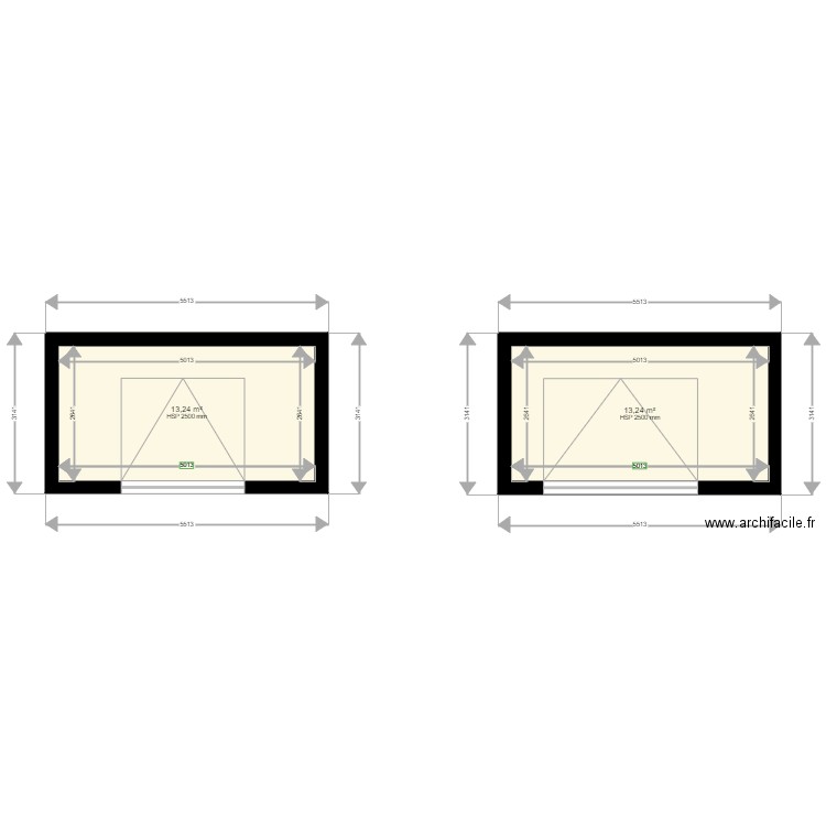 rez. Plan de 2 pièces et 26 m2