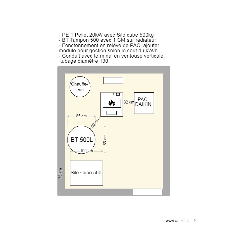 yon. Plan de 1 pièce et 11 m2