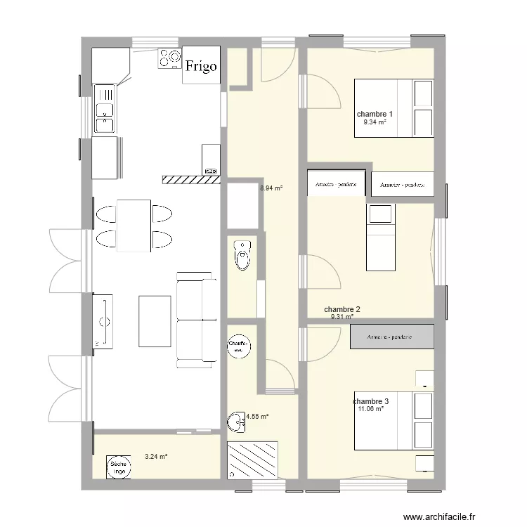appart arlac elsa3b. Plan de 