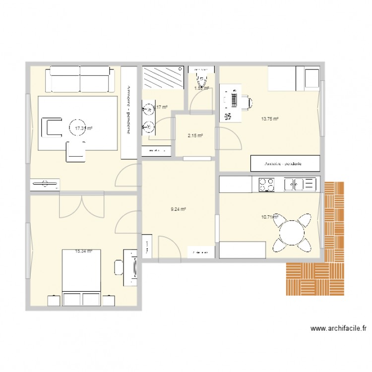 plan appartement 75m2