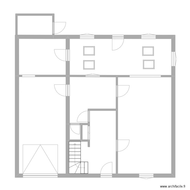 GOUY. Plan de 6 pièces et 92 m2