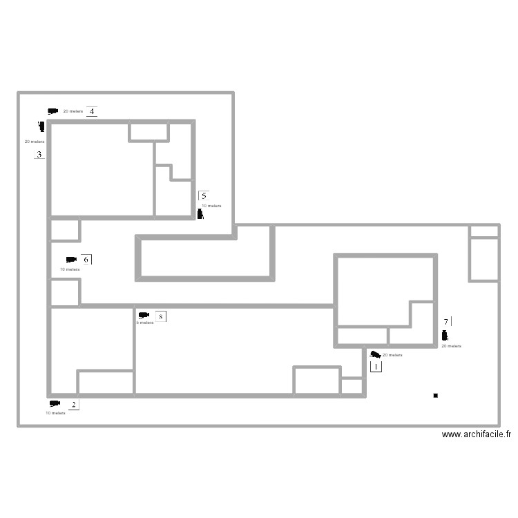 CCTV. Plan de 18 pièces et 494 m2