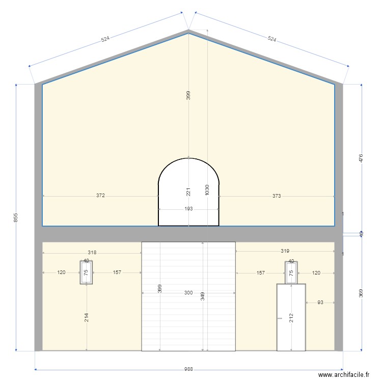 Façade Sud 29 av de Brouilla St Jean Lasseille après travaux. Plan de 0 pièce et 0 m2