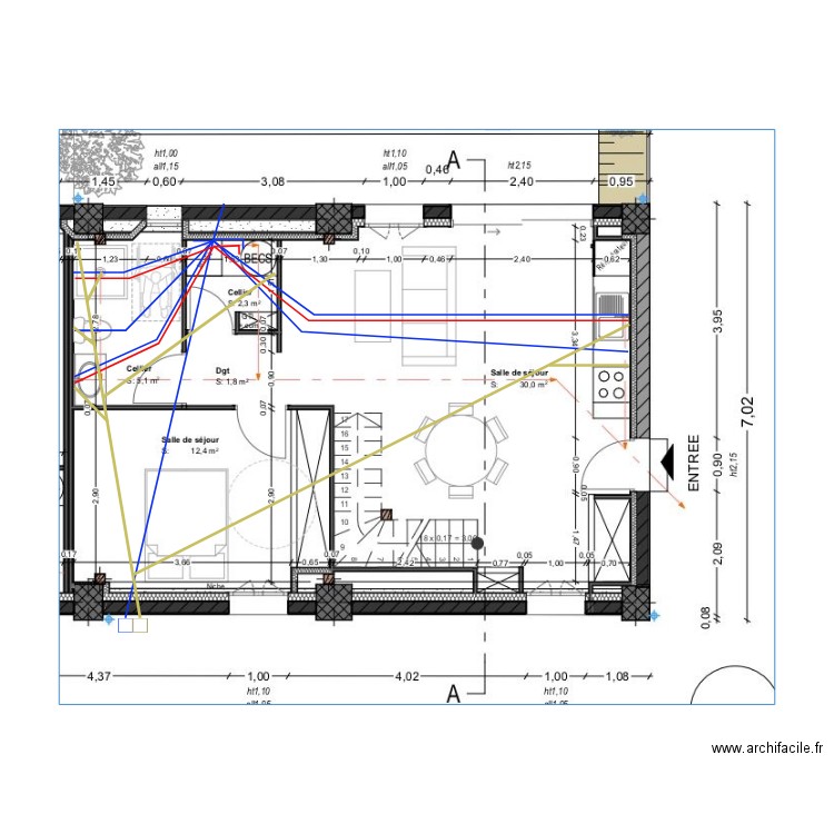 lombron rdc dtre plomberie. Plan de 0 pièce et 0 m2