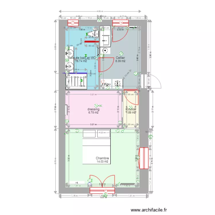 extension 4 pi&egrave;ces 38m hab 6 juillet ss mobilier. Plan de 