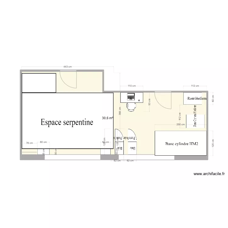 Salle edixia. Plan de 