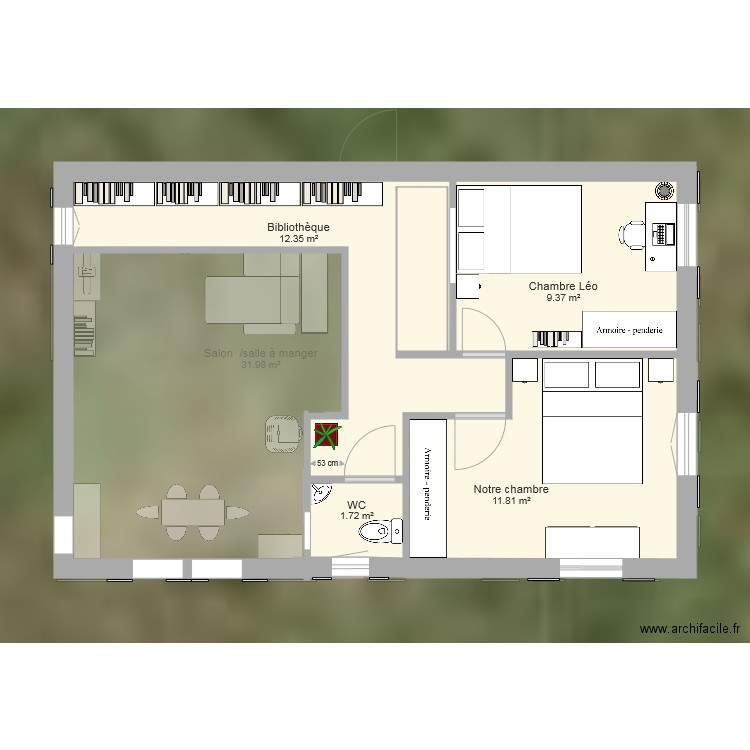 V12 Test Avec coursive. Plan de 0 pièce et 0 m2