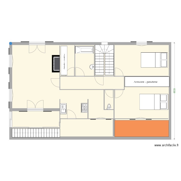 ETAGE 1. Plan de 4 pièces et 119 m2