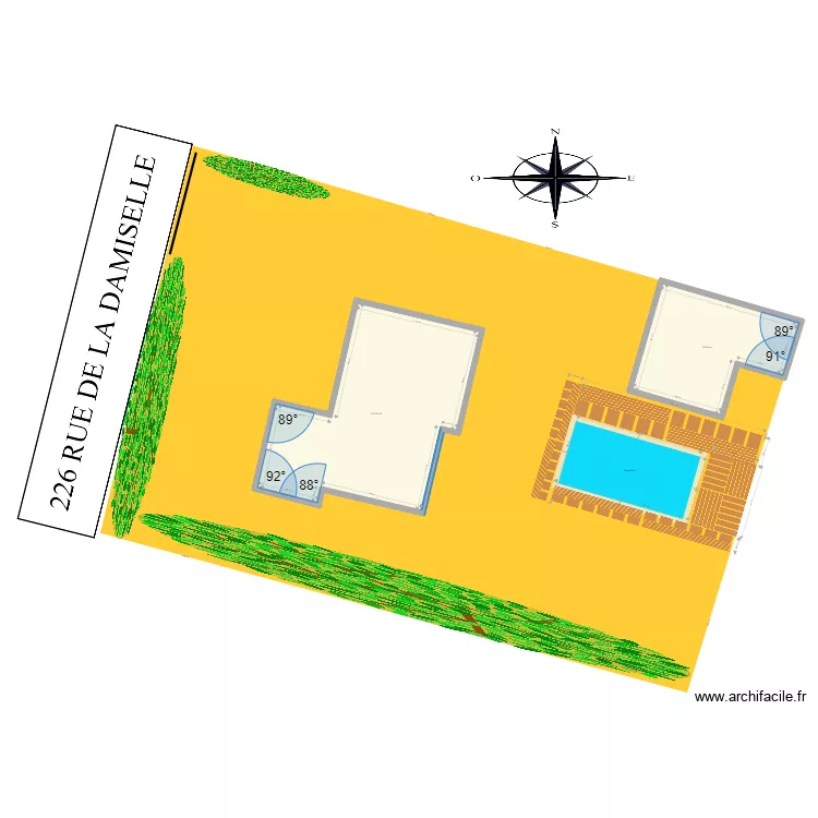 Piscine cadastre. Plan de Piscine cadastre. Plan de