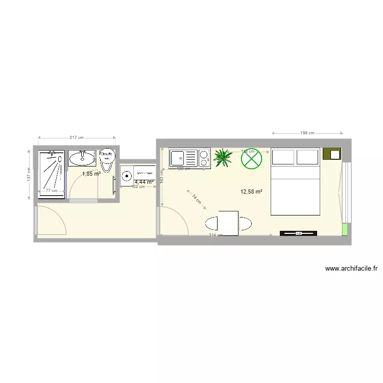 studio vieux port. Plan de 