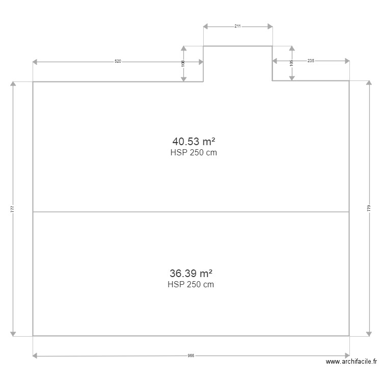 Surface a Securiser 2. Plan de 2 pièces et 77 m2