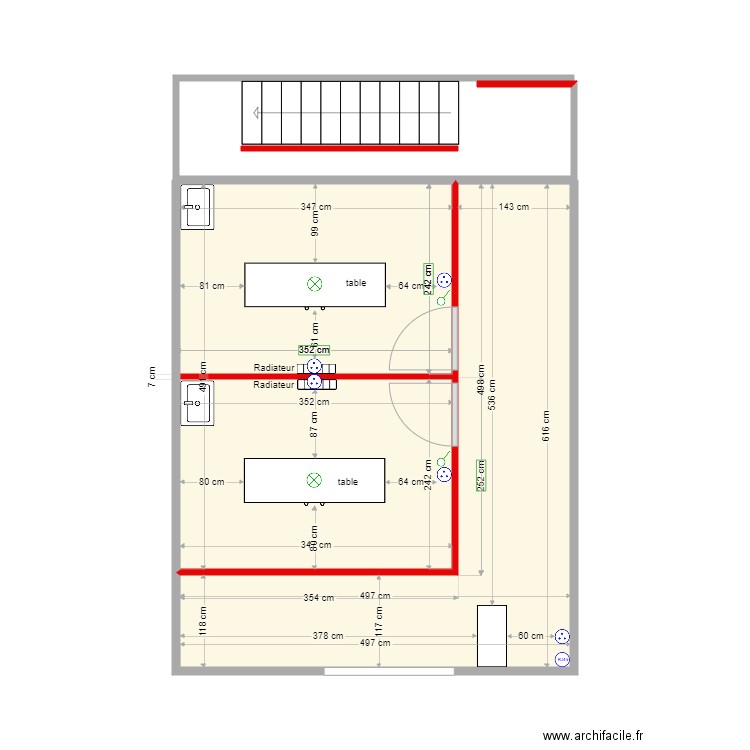 godel amenagement local commercial. Plan de 2 pièces et 30 m2