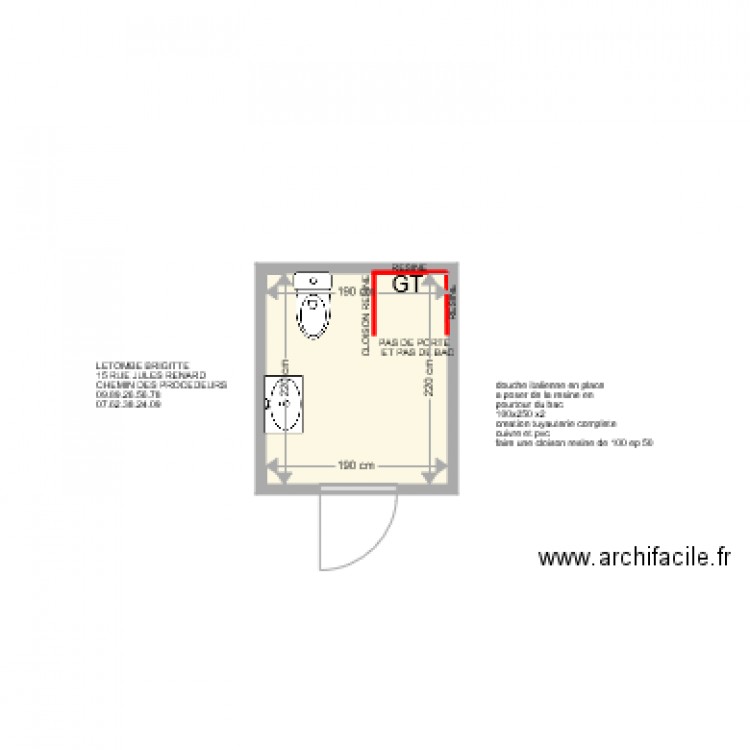 LETOMBE. Plan de 0 pièce et 0 m2