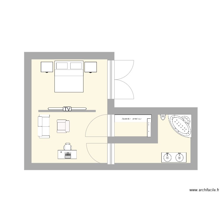 chambre. Plan de 0 pièce et 0 m2