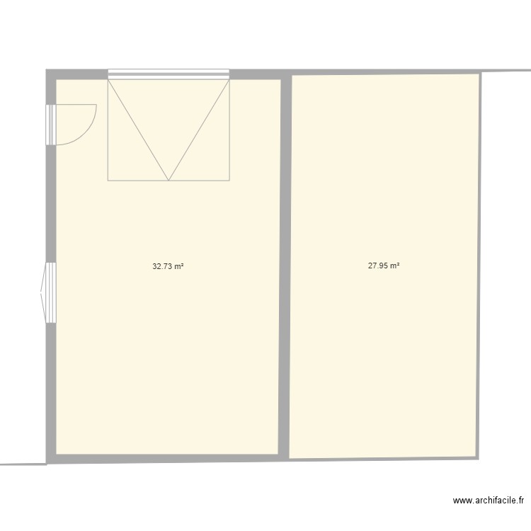 Garage V2. Plan de 2 pièces et 61 m2