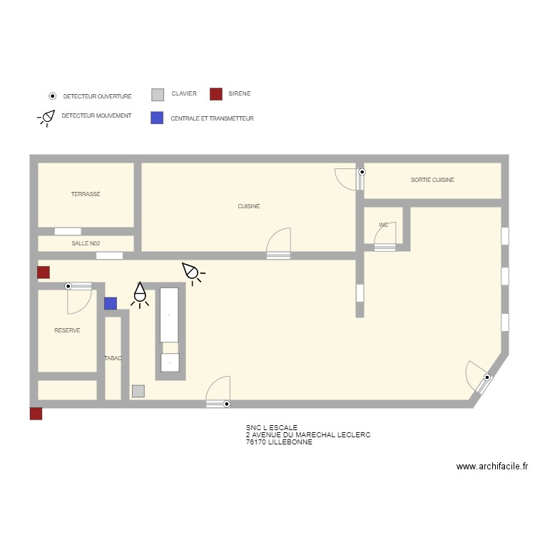 L ESCALE ALARME. Plan de 0 pièce et 0 m2