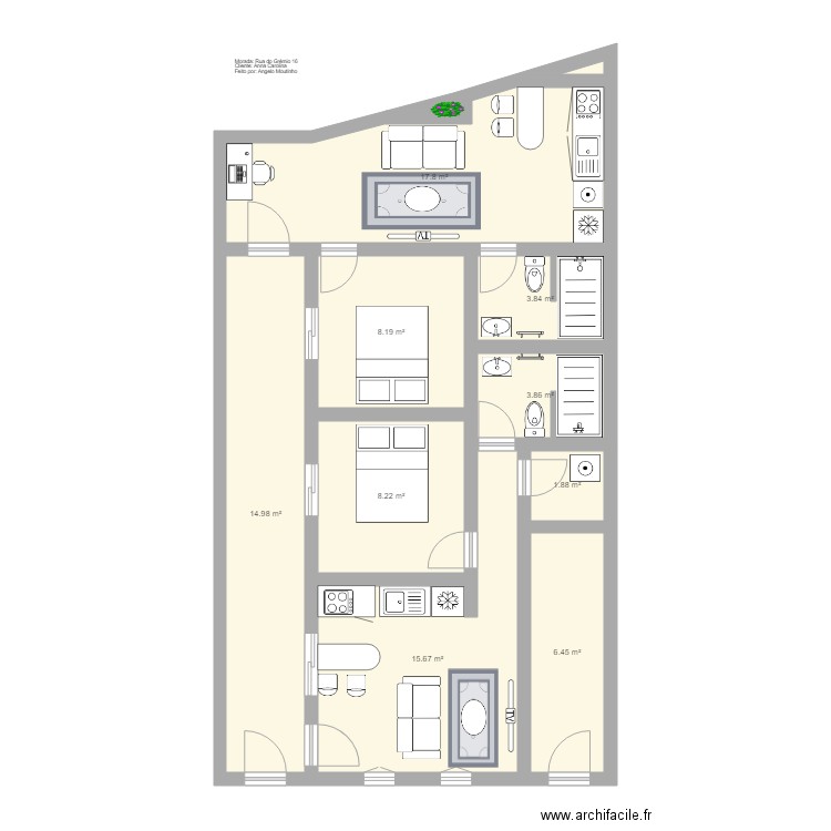 Gremio 16 piso 0 completo. Plan de 0 pièce et 0 m2