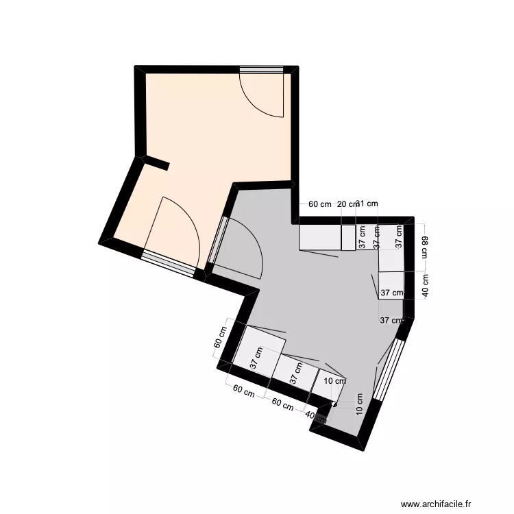 AMSELLEM  GAELLE / PLAN meubles hauts CUISINE. Plan de 