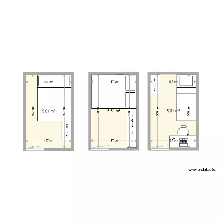 petite Chambre. Plan de 