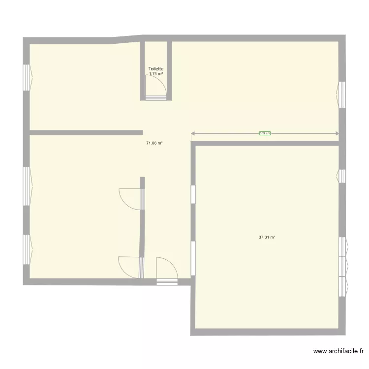 Al&eacute;sia cloisons cass&eacute;e. Plan de 