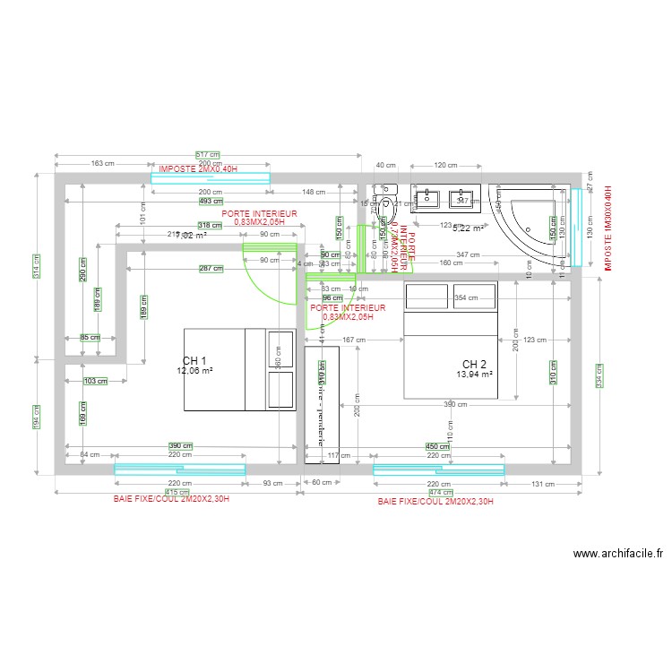 VAI ETAGE BAIGNOIRE. Plan de 0 pièce et 0 m2