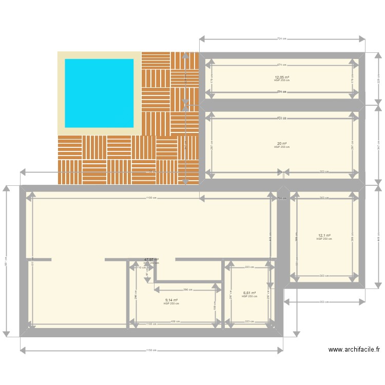 Essai1. Plan de 6 pièces et 127 m2