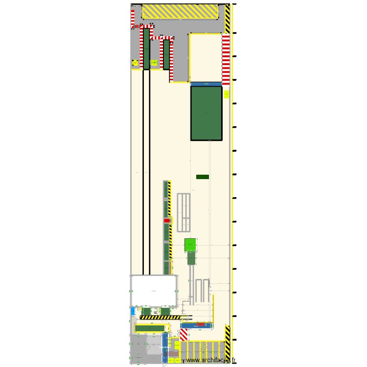 Plan marquage usine. Plan de 46 pièces et 2358 m2