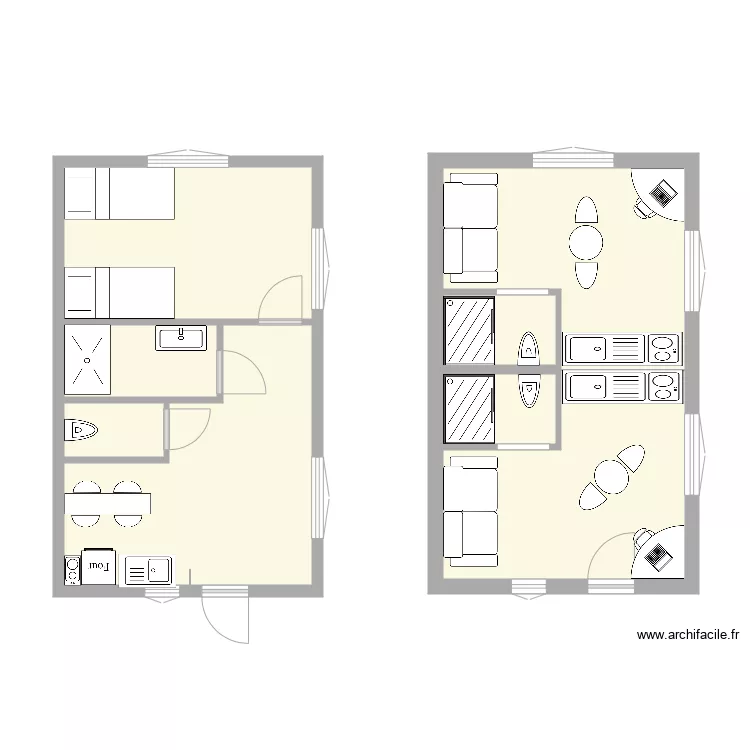 STUDIO DESSUS GARAGE . Plan de 