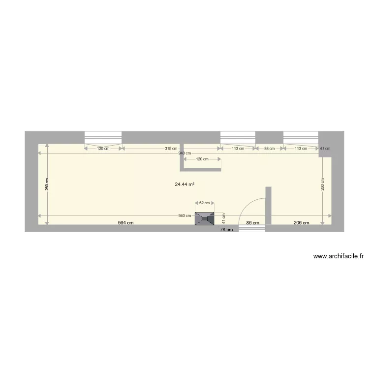 Salle de bain base. Plan de 