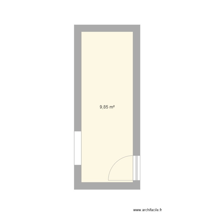 CHambre murielle. Plan de 1 pièce et 10 m2