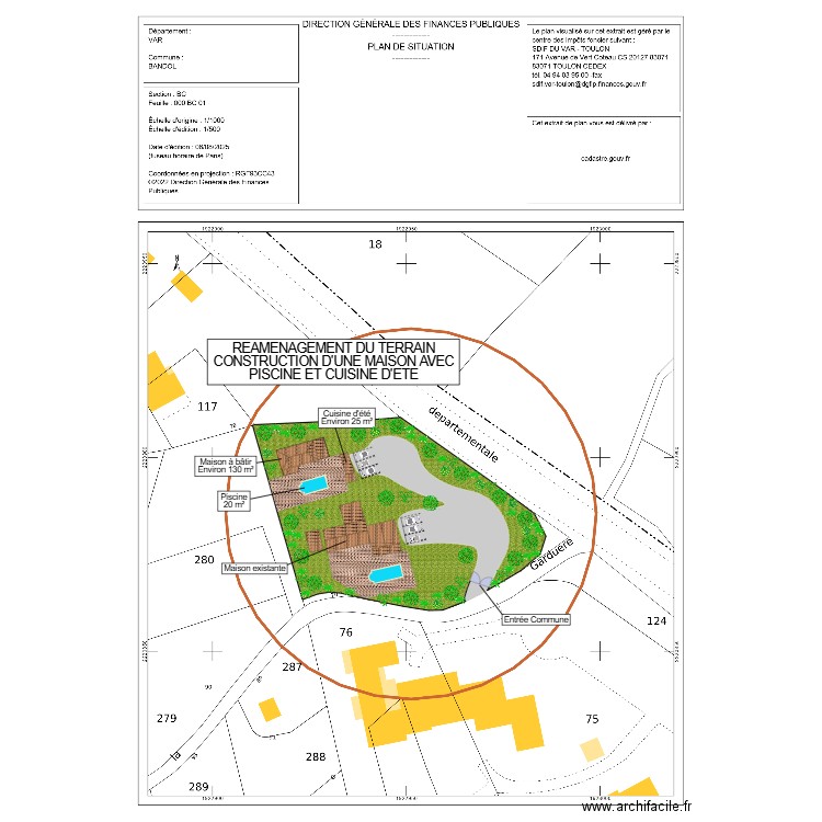 Plan masse projet BC 115. Plan de 0 pièce et 0 m2