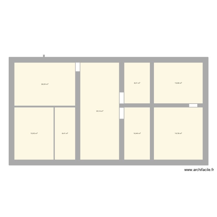 Neuilly en donjon. Plan de 8 pièces et 128 m2