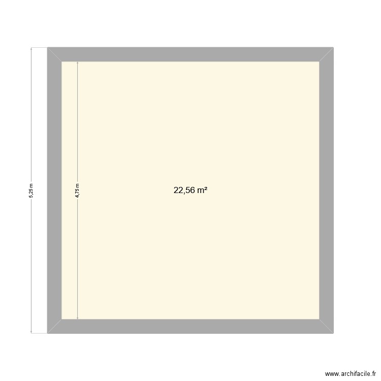 toto. Plan de 1 pièce et 23 m2