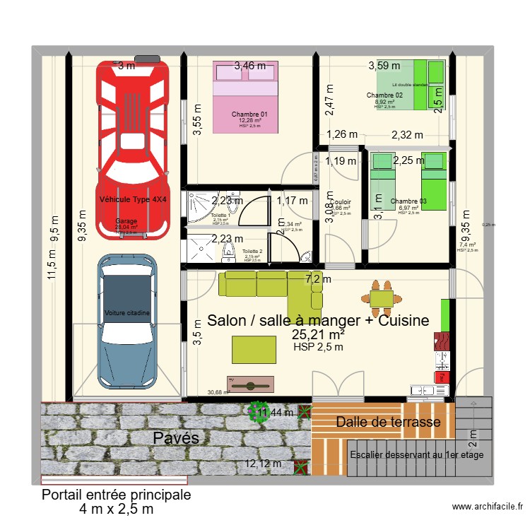 MAISON AMIHANI. Plan de 20 pièces et 220 m2