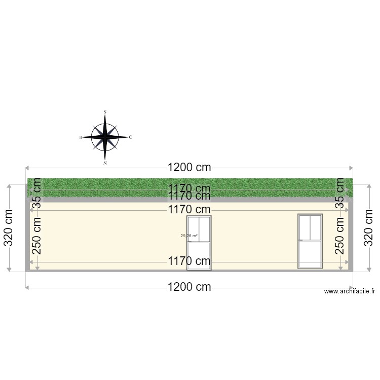 grange facade nord. Plan de 0 pièce et 0 m2