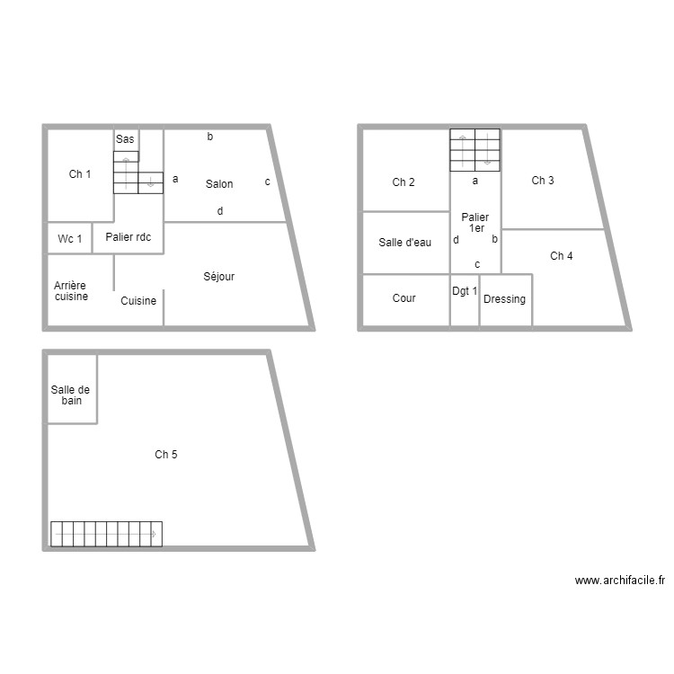 QUIMPER FAYE. Plan de 13 pièces et 70 m2