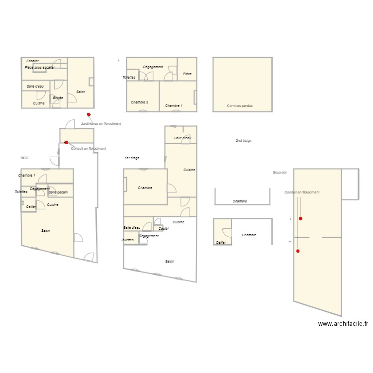 Croquis_GUIONVALE. Plan de 23 pièces et 130 m2