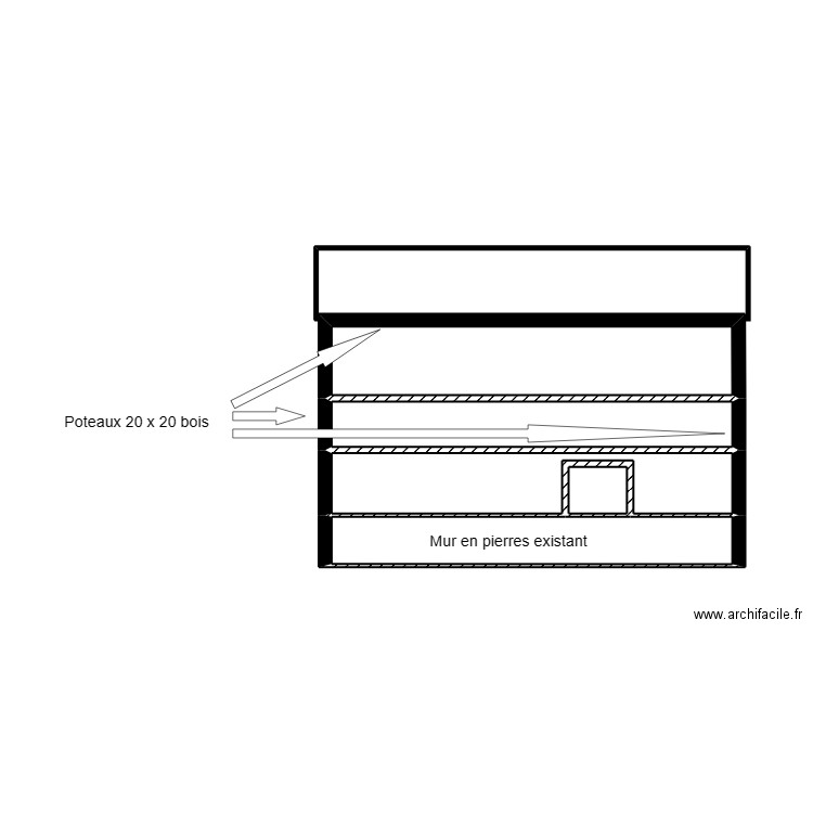 Façade sud abri ouvert voiture 1. Plan de 5 pièces et 21 m2