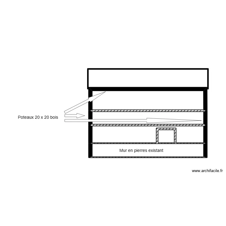 Fa&ccedil;ade sud abri ouvert voiture 1. Plan de 