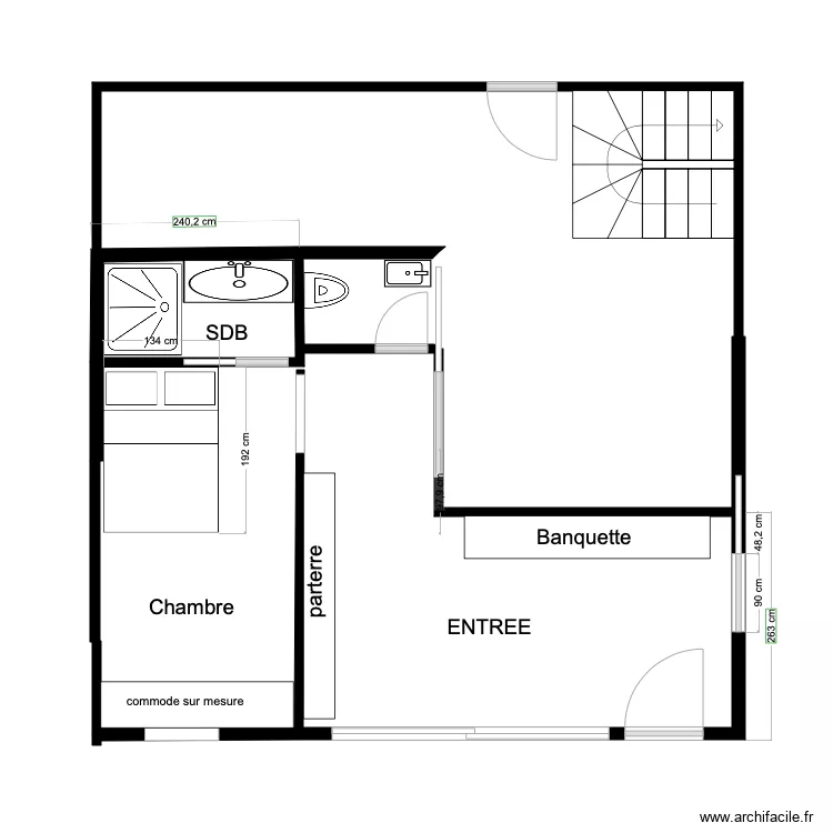studio Pourville. Plan de 