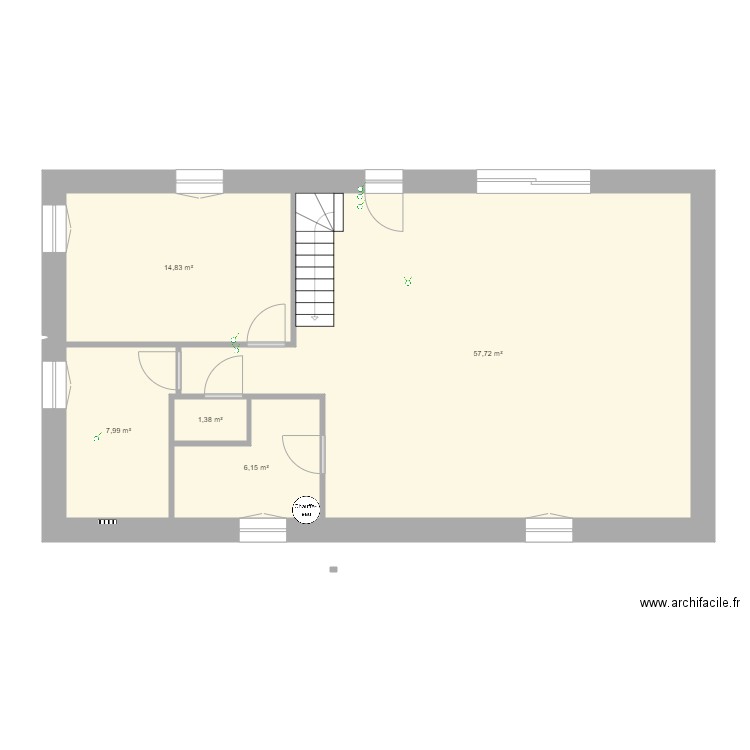 frank essai1. Plan de 5 pièces et 88 m2