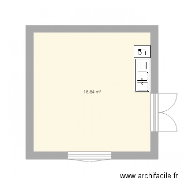 maison. Plan de 1 pièce et 17 m2