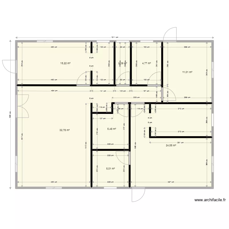 maison T3 bis. Plan de 