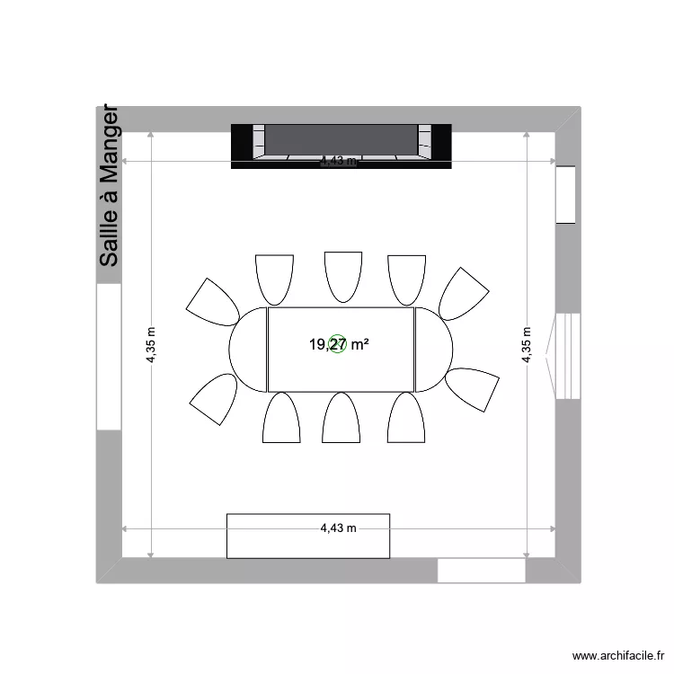 salle &agrave; manger. Plan de 