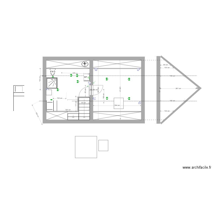 chambre sous combles 28 decembre 2021 avec trémie partielle. Plan de 0 pièce et 0 m2