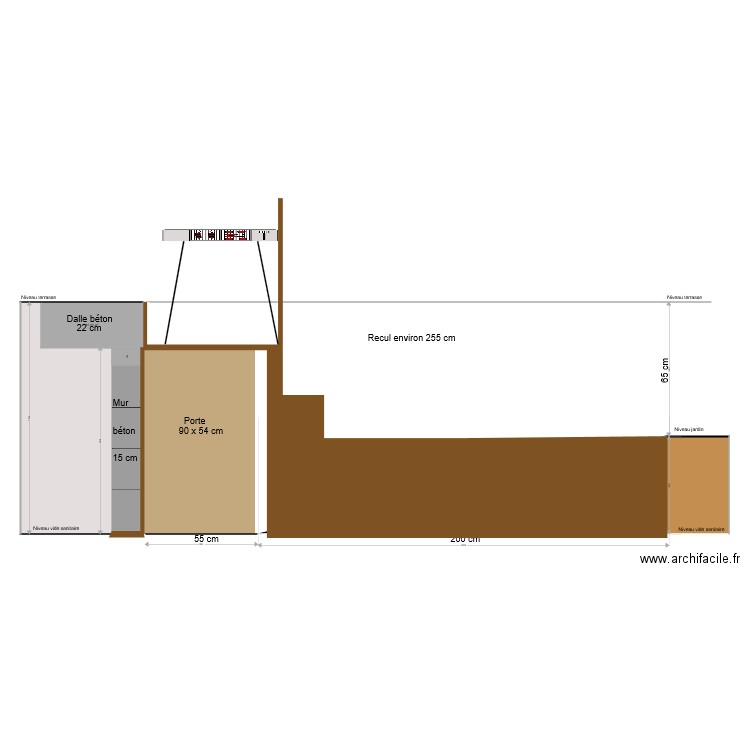 Accés sous la terrasse 3. Plan de 0 pièce et 0 m2