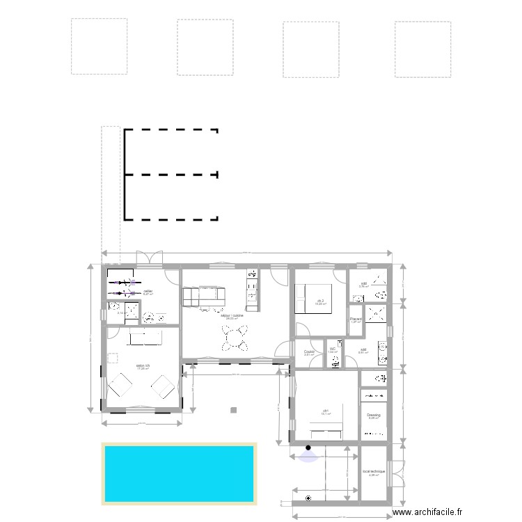 allemagne 3 avec sauna. Plan de 13 pièces et 105 m2